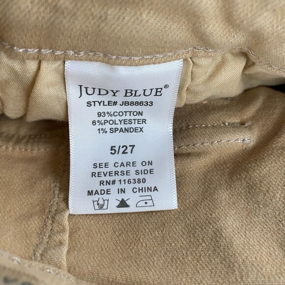Judy Blue Jeans Womens 5/27 Garment Dyed Cargo Mid Rise Straight Casual Hippie - Picture 7 of 10